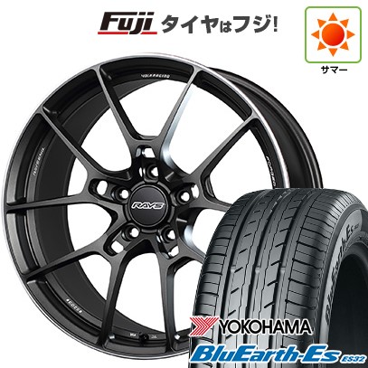 【新品国産車用5穴100】 夏タイヤ ホイール4本セット 225/40R18 ヨコハマ ブルーアース ES32 RAYS レイズ ボルクレーシング G025 8J 18インチ(送料無料)|フジコーポレーション