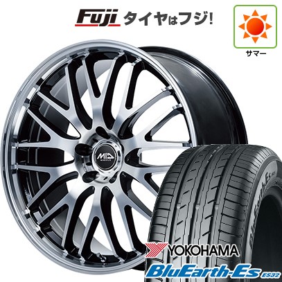 【新品国産車用5穴114.3】 夏タイヤ ホイール4本セット 215/55R17 ヨコハマ ブルーアース ES32 MID WHEELS エグゼ10 Vセレクション 17インチ(送料無料)