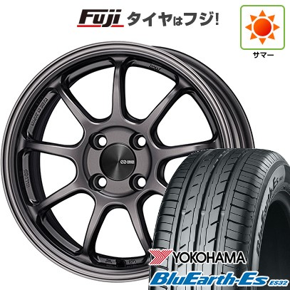 【新品国産車用4穴100】 夏タイヤ ホイール4本セット 185/55R15 ヨコハマ ブルーアース ES32 ENKEI エンケイ PerformanceLine PF09 6J 15インチ(送料無料)