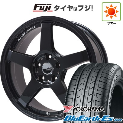 【新品国産車用5穴114.3】 夏タイヤ ホイール4本セット 215/55R17 ヨコハマ ブルーアース ES32 レアマイスター LMスポーツ LM-05R(グロスブラック) 7J 17インチ(送料無料) 130,400円