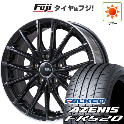 【新品国産車用5穴114.3】 夏タイヤ ホイール4本セット 215/50R18 ファルケン アゼニス FK520L ブランドルライン DF-10M グロスブラック/リムポリッシュ 7.5J 18インチ(送料無料)