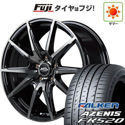 【新品国産車用5穴114.3】 夏タイヤ ホイール4本セット 225/45R18 ファルケン アゼニス FK520L MID WHEELS DR-02 7J 18インチ(送料無料)