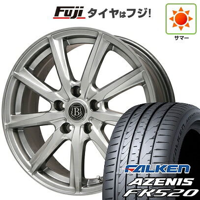 【新品国産車用5穴100】 夏タイヤ ホイール4本セット 225/40R18 ファルケン アゼニス FK520L ブランドルライン ボレアノ9 メタリックグレー 7.5J 18インチ(送料無料)