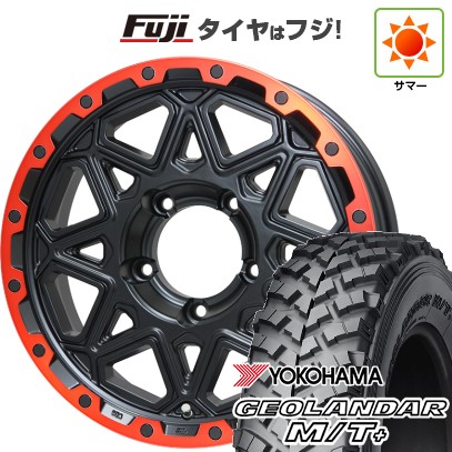 【新品】ジムニー 夏タイヤ ホイール4本セット 195R16C 104/102Q ヨコハマ ジオランダー M/T+ G001J レアマイスター LMG モンタグナ(マットブラック/レッドリム) 5.5J 16インチ(送料無料)｜フジコーポレーション
