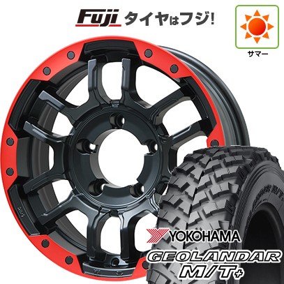 【新品】ジムニー 夏タイヤ ホイール4本セット 215/85R16 ヨコハマ ジオランダー M/T+ G001 ビッグウエイ B-LUGNAS FRD(マットブラック/レッドリム) 5.5J 16インチ(送料無料)