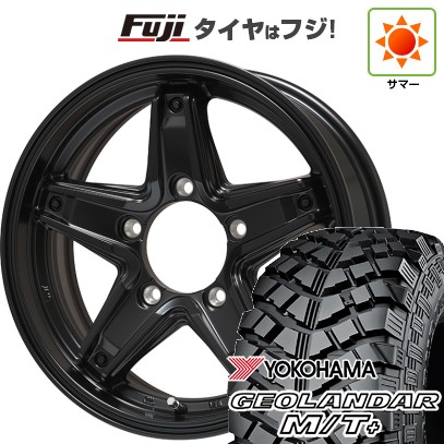 【新品】ジムニー 夏タイヤ ホイール4本セット 195R16C 104/102Q ヨコハマ ジオランダー M/T+ G001J レアマイスター LMG エトナ(マットブラック) 5.5J 16インチ(送料無料)