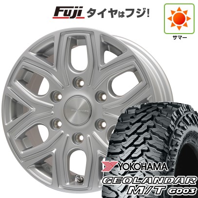 【新品】プラド/ハイラックス 夏タイヤ ホイール4本セット 265/65R17 ヨコハマ ジオランダー M/T G003 プレミックス 飛車(シルバー) 8J 17インチ(送料無料)