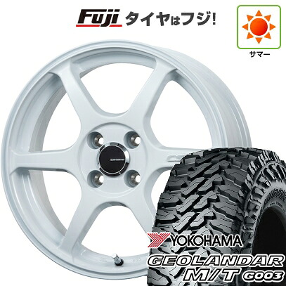 【新品 軽自動車】ハスラー 夏タイヤ ホイール4本セット 165/65R14 ヨコハマ ジオランダー M/T G003 レアマイスター CS-V6(ホワイト) 4.5J 14インチ(送料無料)|フジコーポレーション