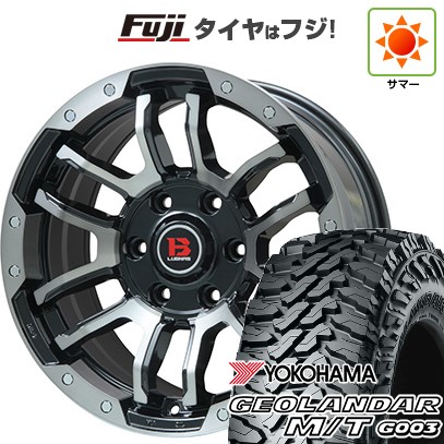 【新品国産車用6穴139.7】 夏タイヤ ホイール4本セット 285/65R18 ヨコハマ ジオランダー M/T G003 ビッグウエイ B-LUGNAS FRD(ブラックポリッシュ/ブラッククリア) 8J 18インチ(送料無料)