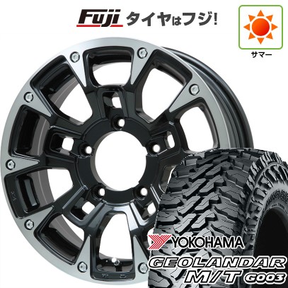 【新品】ジムニー 夏タイヤ ホイール4本セット 175/80R16 ヨコハマ ジオランダー M/T G003 ビッグウエイ B-LUGNAS BRD(ブラックポリッシュ/ブラッククリア) 5.5J 16インチ(送料無料)