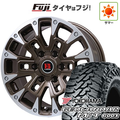 【新品国産車用6穴139.7】 夏タイヤ ホイール4本セット 285/70R17 ヨコハマ ジオランダー M/T G003 ビッグウエイ B-LUGNAS BRD(ブロンズポリッシュ) 8J 17インチ(送料無料)｜フジコーポレーション