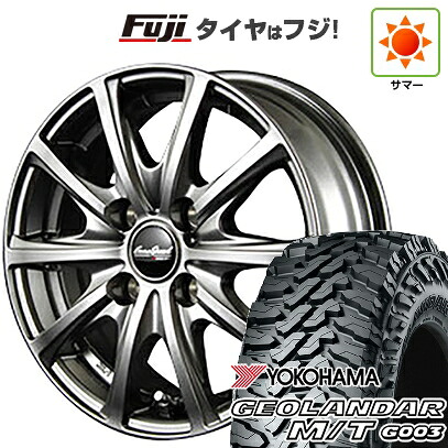 【新品 軽自動車】軽トラ 軽バン 夏タイヤ ホイール4本セット 145/80R12 80/78N ヨコハマ ジオランダー M/T G003 MID WHEELS V25 メタリックグレー 4J 12インチ(送料無料)