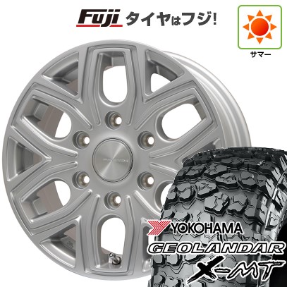 【新品国産車用6穴139.7】 夏タイヤ ホイール4本セット 35X12.5R17 ヨコハマ ジオランダー X-MT G005 プレミックス 飛車(シルバー) 8J 17インチ(送料無料)