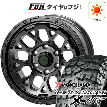 【新品国産車用6穴139.7】 夏タイヤ ホイール4本セット 35X12.5R17 ヨコハマ ジオランダー X-MT G005 フォーバイフォーエンジニア エアージー ロックス ゴーストエディション 8J 17インチ(送料無料)