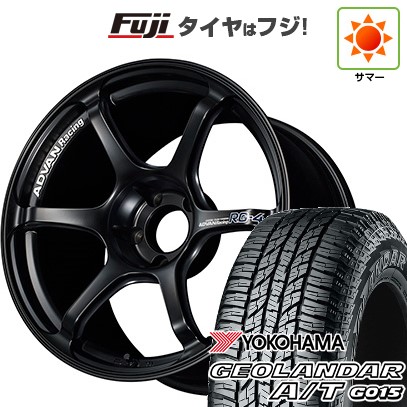 【新品国産車用5穴100】 夏タイヤ ホイール4本セット 225/60R17 ヨコハマ ジオランダー A/T G015 OWL/RBL ヨコハマ アドバンレーシング RG-4 7.5J 17インチ(送料無料)