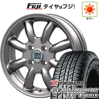 【新品 軽自動車】N-BOX タント スペーシア 夏タイヤ ホイール4本セット 165/55R15 ヨコハマ ジオランダー A/T G015 RBL ミニライト 4.5J 15インチ(送料無料)
