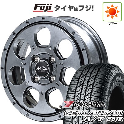 【新品 軽自動車】N-BOX タント スペーシア 夏タイヤ ホイール4本セット 165/55R15 ヨコハマ ジオランダー A/T G015 RBL MID WHEELS マッドエージェント 4.5J 15インチ(送料無料)