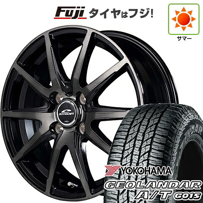 【新品 軽自動車】N-BOX タント スペーシア 夏タイヤ ホイール4本セット 165/55R15 ヨコハマ ジオランダー A/T G015 RBL MID WHEELS DR-02 4.5J 15インチ(送料無料)