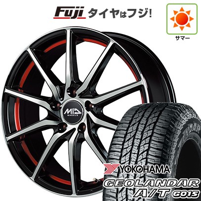 【新品国産車用5穴114.3】 夏タイヤ ホイール4本セット 225/65R17 ヨコハマ ジオランダー A/T G015 OWL/RBL MID WHEELS RX810 7J 17インチ(送料無料)