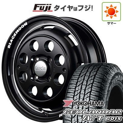 【新品 軽自動車】N-BOX タント スペーシア 夏タイヤ ホイール4本セット 165/55R15 ヨコハマ ジオランダー A/T G015 RBL MID WHEELS ガルシア シスコ ブラックムーンエディション 4.5J 15インチ(送料無料)