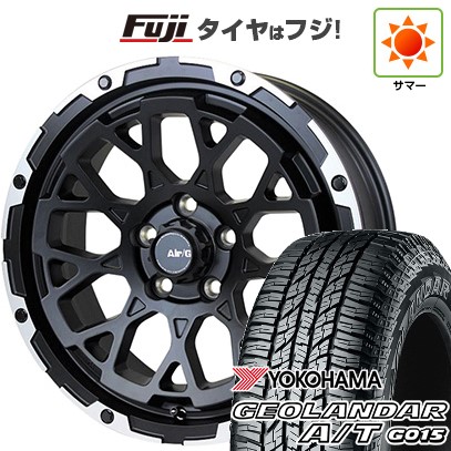 【新品国産車用5穴114.3】 夏タイヤ ホイール4本セット 225/60R17 ヨコハマ ジオランダー A/T G015 OWL/RBL フォーバイフォーエンジニア エアージー ロックス 7J 17インチ(送料無料)