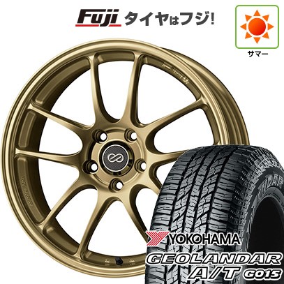 【新品国産車用5穴100】 夏タイヤ ホイール4本セット 225/60R17 ヨコハマ ジオランダー A/T G015 OWL/RBL ENKEI エンケイ PerformanceLine PF01 7J 17インチ(送料無料)