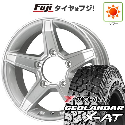【新品】ジムニー 夏タイヤ ホイール4本セット 185/85R16 ヨコハマ ジオランダー X-AT G016 WL プレミックス エステラ(シルバー/リムポリッシュ) 5.5J 16インチ(送料無料)