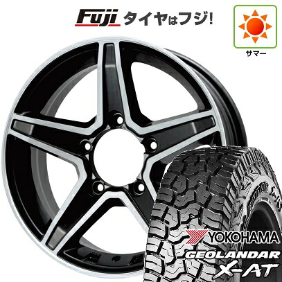 【新品】ジムニー 夏タイヤ ホイール4本セット 185/85R16 ヨコハマ ジオランダー X-AT G016 WL プレミックス エステラ(マットブラックポリッシュ) 5.5J 16インチ(送料無料)