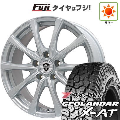 【新品国産車用5穴114.3】 夏タイヤ ホイール4本セット 225/65R17 ヨコハマ ジオランダー X-AT G016 OWL エルベ エステローザ FSV シルバー 7J 17インチ(送料無料)｜フジコーポレーション
