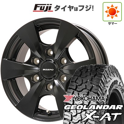 【新品】キャラバン 夏タイヤ ホイール4本セット 195/80R15 107/105N ヨコハマ ジオランダー X-AT G016 OWL エルベ ビズスポ セミグロスブラック 6J 15インチ(送料無料)
