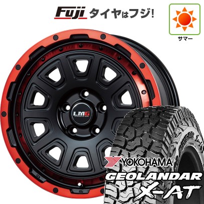 【新品国産車用5穴114.3】 夏タイヤ ホイール4本セット 225/65R17 ヨコハマ ジオランダー X-AT G016 OWL レアマイスター LMG DS-10 マットブラック/レッドリム 7.5J 17インチ(送料無料)｜フジコーポレーション 174,400円