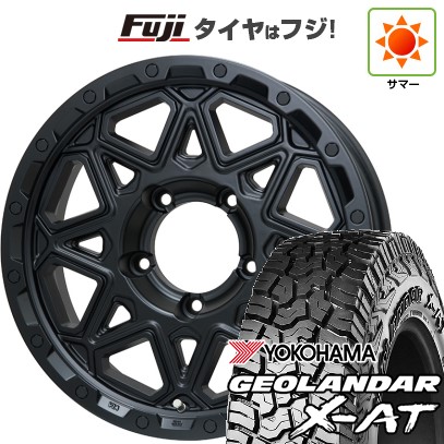【新品】ジムニー 夏タイヤ ホイール4本セット 185/85R16 ヨコハマ ジオランダー X-AT G016 WL レアマイスター LMG モンタグナ(マットブラック) 5.5J 16インチ(送料無料)