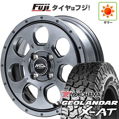 【新品 軽自動車】軽トラ 夏タイヤ ホイール4本セット 145R14 85/83Q ヨコハマ ジオランダー X-AT G016 RBL MID WHEELS マッドエージェント 4.5J 14インチ(送料無料)