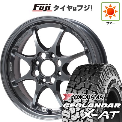 【新品 軽自動車】N-BOX タント スペーシア 夏タイヤ ホイール4本セット 155/65R14 ヨコハマ ジオランダー X-AT G016 RBL RAYS レイズ ボルクレーシング CE28N フジオリジナルカラー 5J 14インチ(送料無料)｜フジコーポレーション