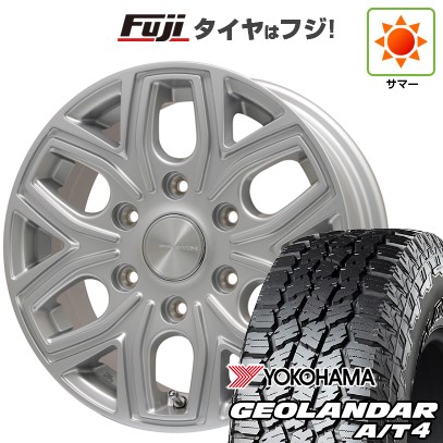 【新品国産車用6穴139.7】 夏タイヤ ホイール4本セット 35X12.5R17 ヨコハマ ジオランダー A/T4 G018 RBL プレミックス 飛車(シルバー) 8J 17インチ(送料無料) 98,395円