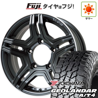 【新品】ジムニー 夏タイヤ ホイール4本セット 215/85R16 ヨコハマ ジオランダー A/T4 G018 RBL プレミックス グラバス-Jr(マットブラック/リムポリッシュ) 5.5J 16インチ(送料無料)｜フジコーポレーション