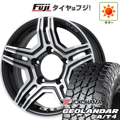 【新品】ジムニーシエラ/ジムニーノマド 夏タイヤ ホイール4本セット 215/75R15 ヨコハマ ジオランダー A/T4 G018 RBL プレミックス グラバス-Jr(ブラックポリッシュ) 5.5J 15インチ(送料無料)