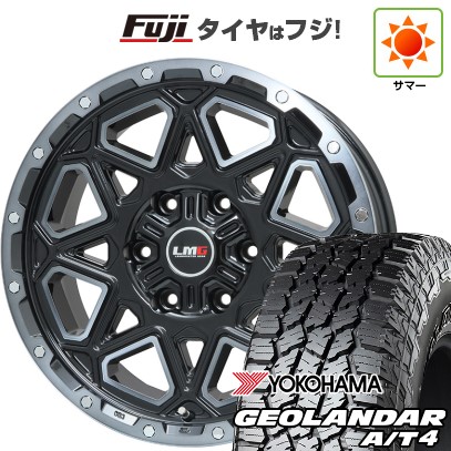 【新品】プラド/ハイラックス 夏タイヤ ホイール4本セット 265/70R17 121/118 S ヨコハマ ジオランダー A/T4 G018 OWL/RBL レアマイスター LMG モンタグナ(ブラックポリッシュ/ブラッククリア) 7.5J 17インチ(送料無料)