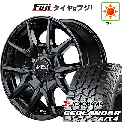 【新品】ハイエース200系 夏タイヤ ホイール4本セット 215/65R16 109/107S ヨコハマ ジオランダー A/T4 G018 WL/RBL MID WHEELS KG-25 6.5J 16インチ(送料無料)