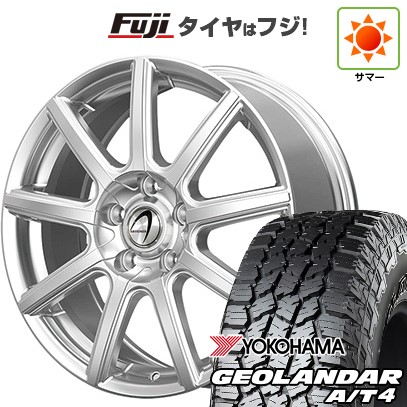 【新品国産車用5穴114.3】 夏タイヤ ホイール4本セット 225/65R17 107/103 S ヨコハマ ジオランダー A/T4 G018 RBL テクノピア アルテミス NS9 7J 17インチ(送料無料)