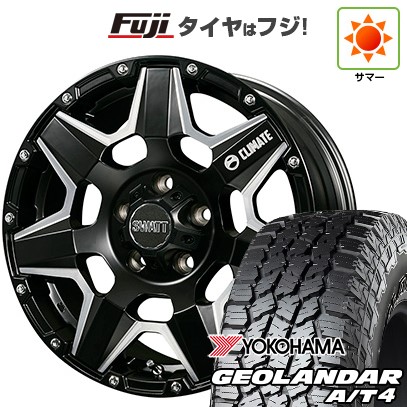 【新品】デリカD5 夏タイヤ ホイール4本セット 245/70R16 ヨコハマ ジオランダー A/T4 G018 OWL/RBL クライメイト スワット(マットブラックマシニング) 7J 16インチ(送料無料)