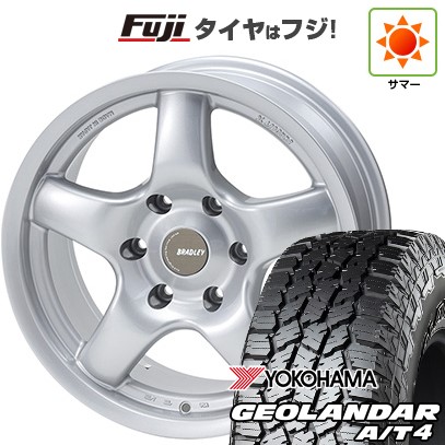 【新品】プラド/ハイラックス 夏タイヤ ホイール4本セット 265/70R17 121/118 S ヨコハマ ジオランダー A/T4 G018 OWL/RBL フォーバイフォーエンジニア ブラッドレー パイ 8J 17インチ(送料無料)|フジコーポレーション