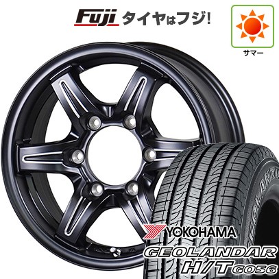 【新品】キャラバン 夏タイヤ ホイール4本セット 195/80R15 107/105L ヨコハマ ジオランダー H/T G056 RBL TWS グランヴァード NEO ブラックカット 6J 15インチ(送料無料)