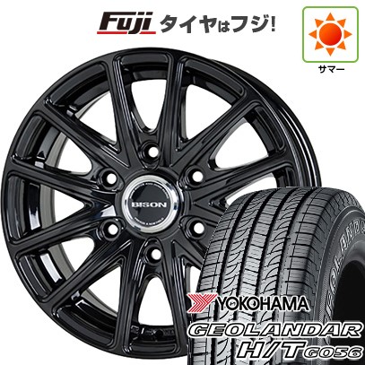【新品】ハイエース200系 夏タイヤ ホイール4本セット 195/80R15 107/105L ヨコハマ ジオランダー H/T G056 RBL ホットスタッフ バイソン BN-01 6J 15インチ(送料無料)
