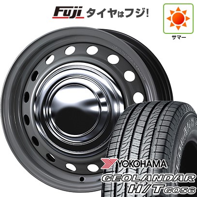【新品】ハイエース200系 夏タイヤ ホイール4本セット 195/80R15 107/105L ヨコハマ ジオランダー H/T G056 WL/RBL WEDS ウェッズ スチールホイル ネオキャロ 6J 15インチ(送料無料)|フジコーポレーション