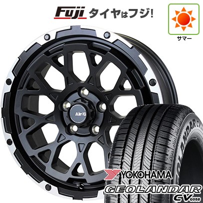 【新品】デリカD5 夏タイヤ ホイール4本セット 235/70R16 ヨコハマ ジオランダー CV G058 フォーバイフォーエンジニア エアージー ロックス 7J 16インチ(送料無料)