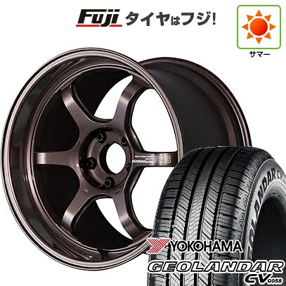 【新品国産車用5穴114.3】 夏タイヤ ホイール4本セット 215/50R18 ヨコハマ ジオランダー CV G058 ヨコハマ アドバンレーシング R6 7.5J 18インチ(送料無料)