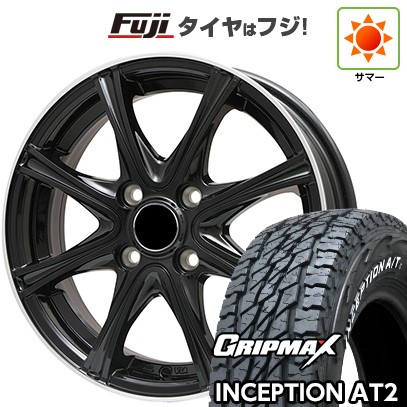 【新品】プロボックス/サクシード(リフトアップ) 夏タイヤ ホイール4本セット 185R14C 102/100Q グリップマックス インセプション A/TII RWL(限定) エルベ エステローザ MZV ブラックリムポリッシュ 5J 14インチ(送料無料)