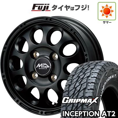【新品 軽自動車】軽トラ 軽バン 夏タイヤ ホイール4本セット 145R12C 80/78N グリップマックス インセプション A/TII RWL(限定) MID WHEELS ガイア クロス スズキ キャリー専用 3.5J 12インチ(送料無料)