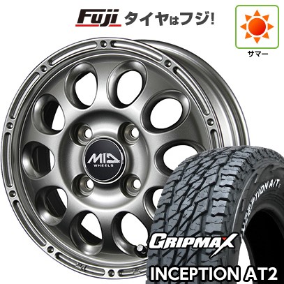 【新品 軽自動車】軽トラ 軽バン 夏タイヤ ホイール4本セット 145R12C 80/78N グリップマックス インセプション A/TII RWL(限定) MID WHEELS ガイア ブリッグ スズキ キャリー専用 3.5J 12インチ(送料無料)